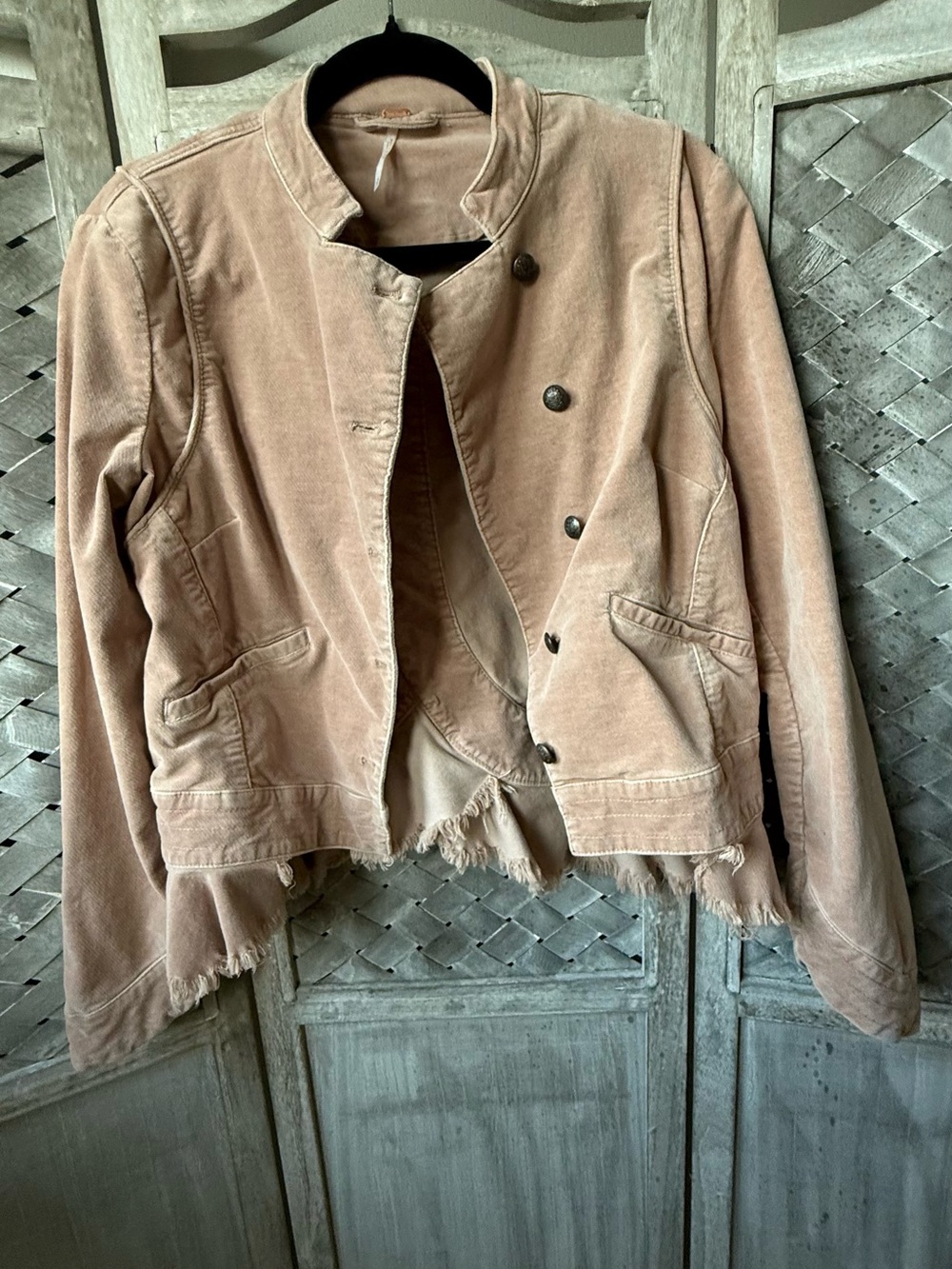 Free People Cropped Utility Jacket in Dusty Rose